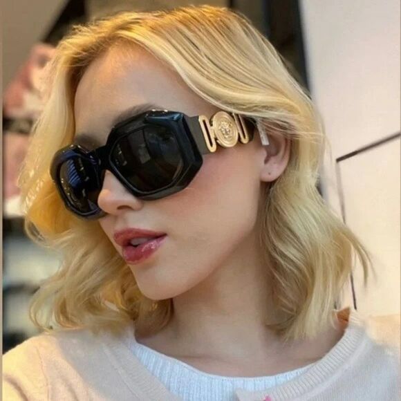 Versace Accessories - NEW Versace VE4424U GB1/87 MEDUSA BIGGIE Black Irregular Oversize Sunglasses